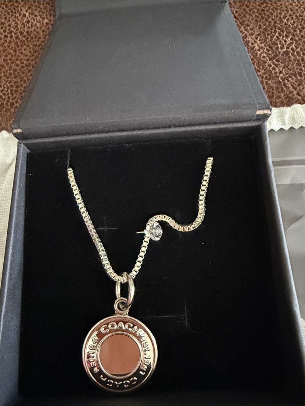 COACH Women's Sterling Silver Pendant Necklace